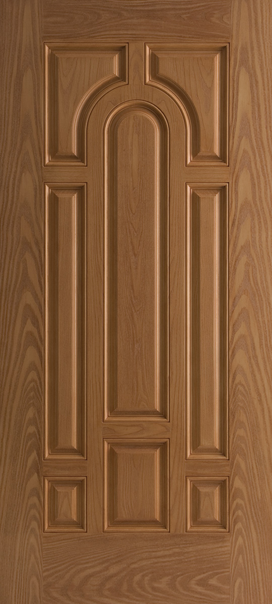 Oak textured fiberglass insulated exterior door 8 panel